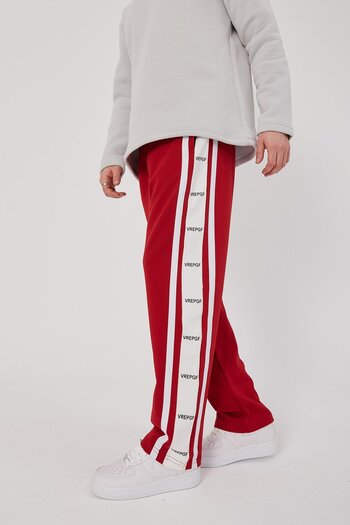 NOMARC Red Tracksuit with Letter Detail and Stripes