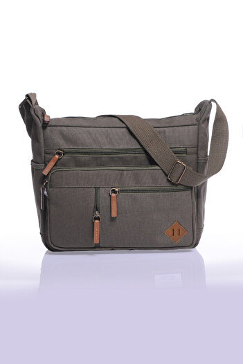 By Hakan Gk13 Canvas Postman Leaning Crossbody Bag Khaki