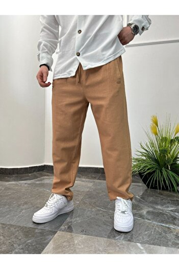 NOMARC Brown Linen Trousers Nm-2