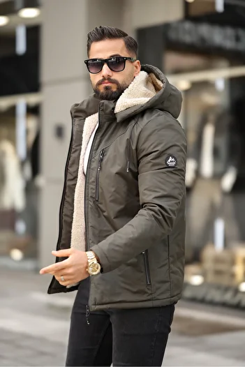 DOXGER Winter Coat with Fur Inside and Removable Hood