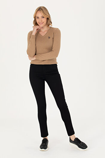 U.S. Polo Assn. Kadın Siyah Toothpick Fit Pantolon 50272078-VR046