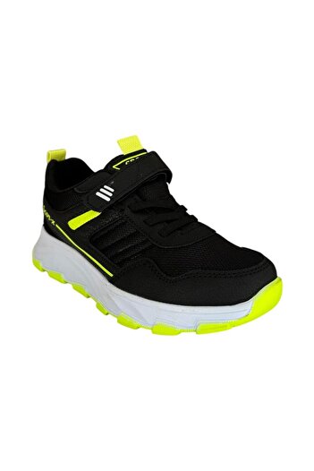 Liger Black and Yellow Children's Sports Shoes - Velcro and Laces