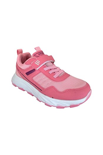 Liger Pink Kids Sneakers - Lace-Up and Velcro