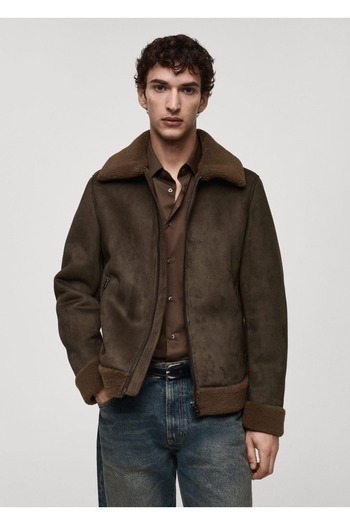 MANGO Man Faux Fur Lined Jacket