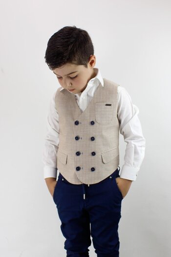 Doctor junior Striped Linen Vest for Boy