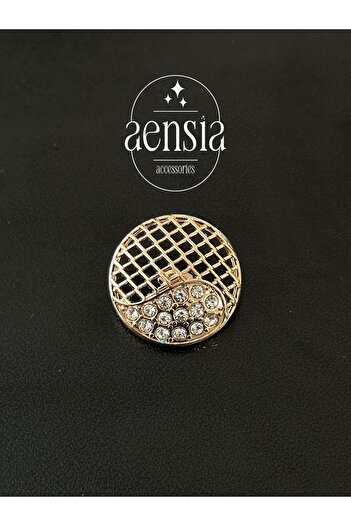 aensia Gold Mesh Rhinestone Model - Special Design Coat Jacket Trench Coat Button 2.29cm