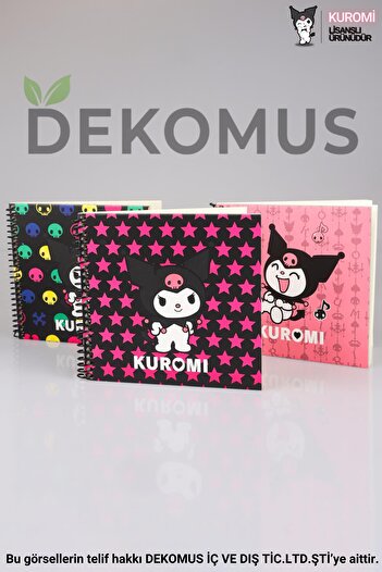 kuromi New Season Licensed "Single" Spiraled Hard Cover Notepad with Decomus 50 Sheets
