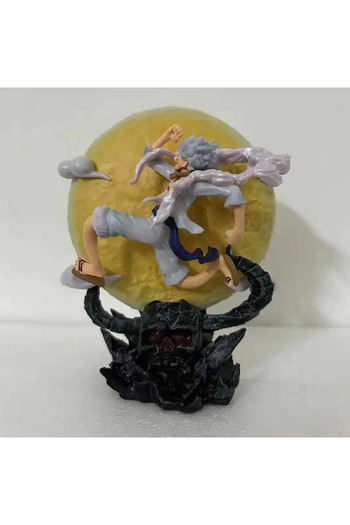 BANDAI with box 14cm One Piece Figure Gk Wh Liberation Warrior 5th Level Nika Luffy Luminous Moon Racing Ni