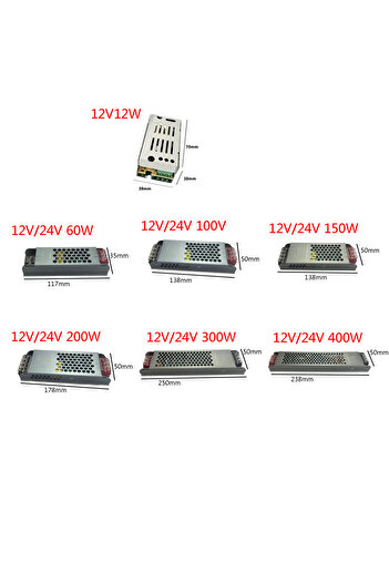 Choice DC 12V 24V Switching Power Supply AC110-250V Mute Lighting Transformers 60W 100W 200W 300W 400W L...