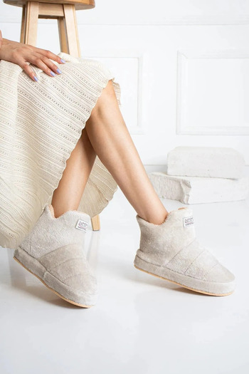 Behtah Kundura New Season Women's Slippers - Woolen, Thick Soled Home Boots