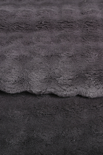 Bonny Home Anthracite Bubble Sports Runner - Fringed, Cut Plush, Washable Non-Slip Base, Soft Carpet