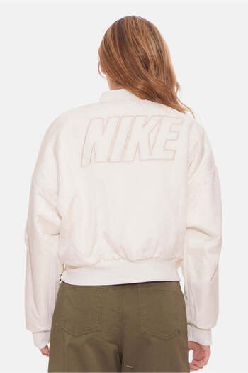 Nike Sportswear Reversible Faux Fur Bomber Full-Zip Çift Taraflı Suni Kürk Krem Kadın Ceket/Mont