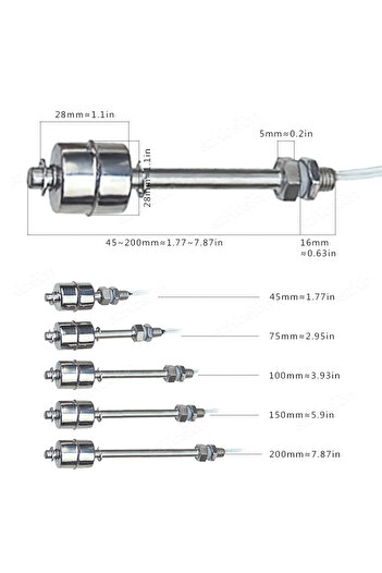 Choice 45mm Float Switch High Temperature Resistant Stainless Steel Water Tower Water Level Automatic Leve