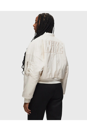 Nike Sportswear Reversible Faux Fur Bomber Full-Zip Çift Taraflı Suni Kürk Krem Kadın Ceket/Mont