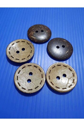 İMREN AKSESUAR Kokanat Wooden Button 36 Sizes (23MM) Laser Drawing 1 Pack of 10 Pieces
