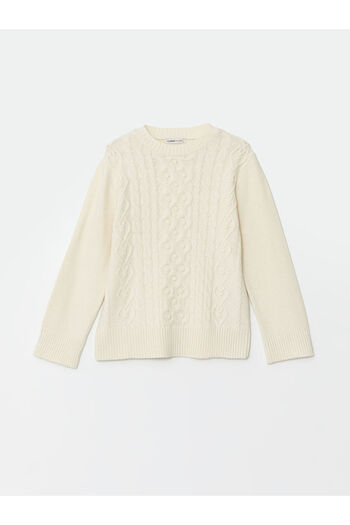 LC Waikiki Crew Neck Women's Self Patterned Knitwear Sweater - W4Hn02Z8