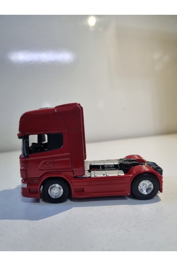 Hepsilazım Kırmızı Diecast Model Araç 9 Cm Scania V8 R730 Metal Çekici Oyuncak Tır Kafa