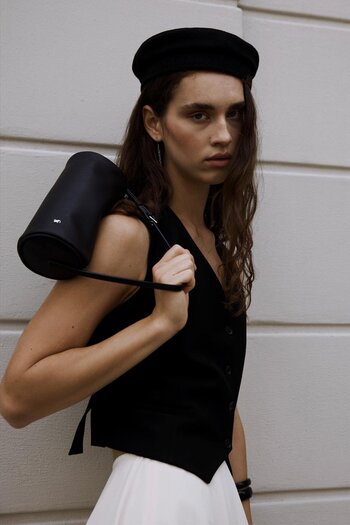 Suud Collection Black Lal Baguette Bag