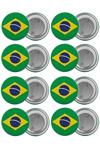 Saturn Brazilian Flag Bag Badge Set 8 Pieces Biggest Size 5.8cm Pin Brooch