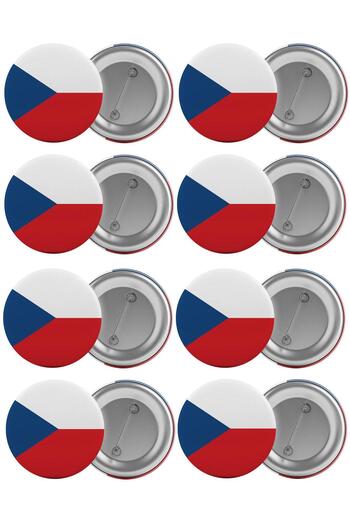 Saturn Czech Republic Flag Bag Badge Set 8 Pieces Biggest Size 5.8cm Pin Brooch