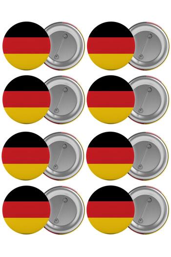 Saturn Germany Flag Bag Badge Set 8 Pieces Biggest Size 5.8cm Pin Brooch