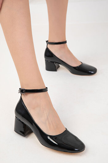 SOHO Patent Leather Black Women's Classic Heeled Shoes - 19917