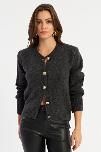 Cool & Sexy Kadın Antrasit Hırka YV285