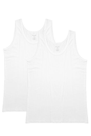 Kom White Men's Henry 2-Piece Cotton Tank Top