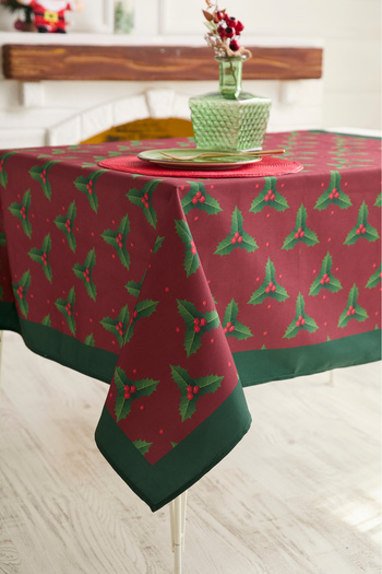 AYSHOME Ays Home Red Kokina Christmas Tablecloth