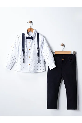 Çelix Kids Bow Tie Salopet Set for Baby and Child - Shirt and Pants