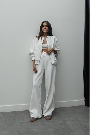 Havoş Ecru Three Thread Tracksuit Set