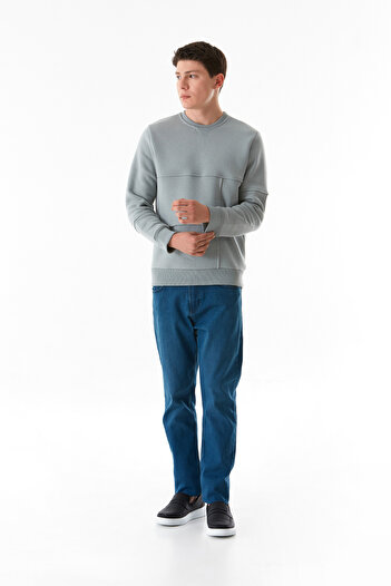 Fulla Moda 3 Thread Basic Crew Neck Sweatshirt
