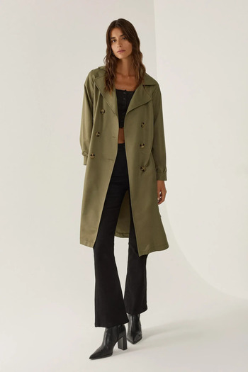 Hiccup Belted Buttoned Trench Coat