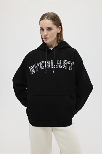 KADRİYE BAŞTÜRK Μαύρο Oversize Φούτερ - Rose Gold Printed
