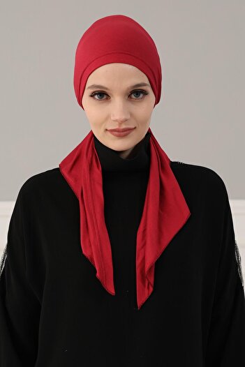 Aisha's Design Χτενισμένο βαμβακερό καπέλο, B-47, Βουργουνδία