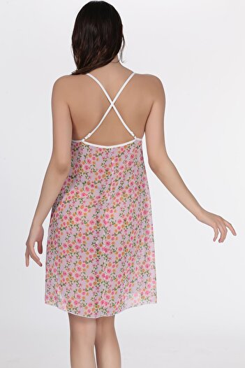 Doremi Patterned Fancy Strap Nightdress