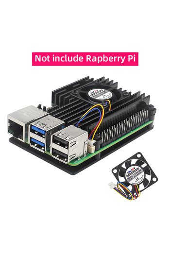 Choice1 Raspberry Pi 5 Aluminum Case with PWN Fan Silicone Heatsink Active Passive Cooling Radiator Coole...