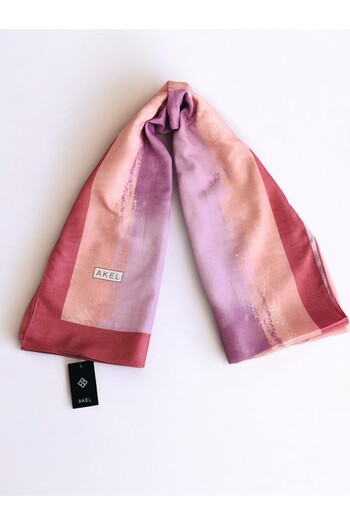 Akel Pastel Patterned Digital Soft Shawl