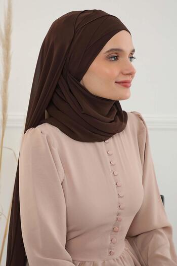 Aisha's Design Πρακτικό σάλι από σιφόν με κλασικό σχέδιο, CPS-15, CPS-15, καφέ