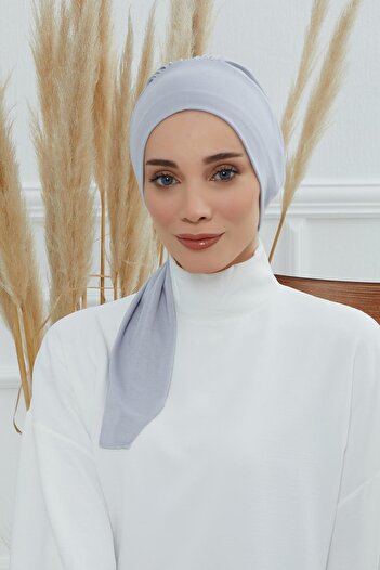 Aisha's Design Χτενισμένο βαμβακερό καπέλο, B-49, Γκρι