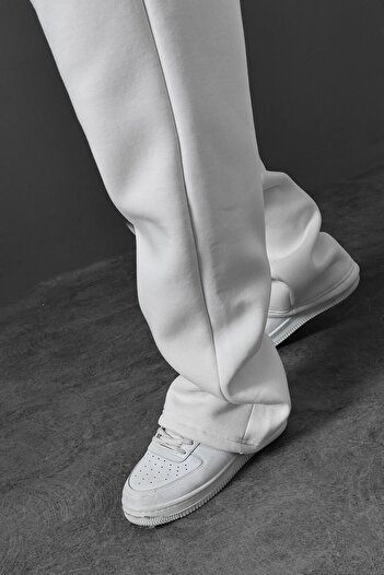 Slatra Ανδρική φόρμα λευκής Basic Baggy Fit