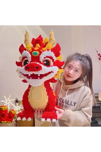 Choice New 30CM DIY Dragon Building Blocks Assembly Toy Small Particle Puzzle Ornaments 3D Desktop Decor...