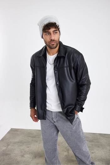 Weyeze Af-K58536Lns Model Leather Shirt
