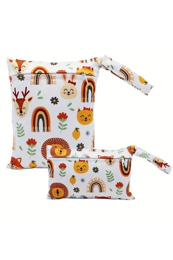 GlassySKY 2 Pieces Waterproof Baby Diapers and Clothing Storage Bag - School, Nursery, Pool, Travel
