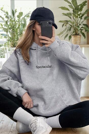 Millionaire Gray Spectacular Printed - 3 Thread Raster, Hooded, Kangaroo Pocket Oversize Hoodie Sweatshirt