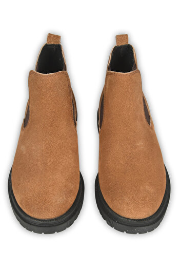 DeepSEA Men's Brown Suede Leather Orthopedic Sole Chelsea Boots with Elastic Sides 2509938