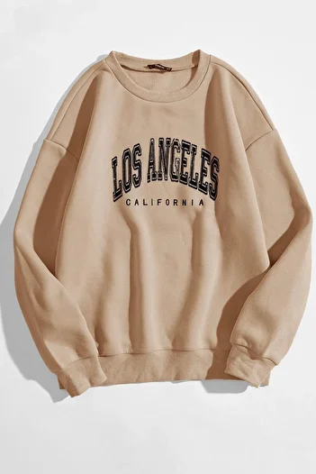 Moda Glo Unisex Φούτερ Los Angeles Navy Blue Oversize