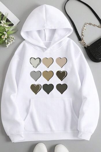 Moda Glo Φούτερ με στάμπα Unisex Oversize Heart