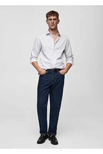 MANGO Man Striped Cotton Slim Fit Shirt