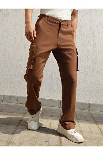 Hubberholme By Styli Solid Straight Fit Cargo Pants